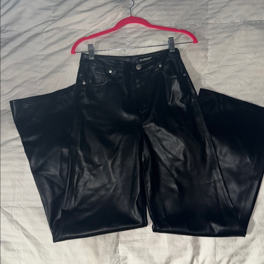 Gorgeous Blank NYC Wide Leg Faux Leather Black Pants - Only worn once!